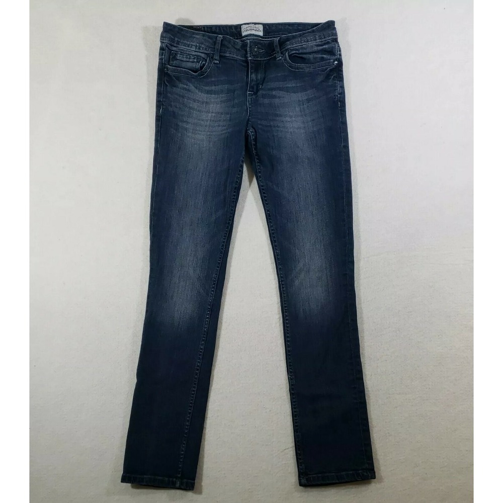 Aeropostale Women 5/6 Bayla Skinny Jeans Blue Acid Wash Low Rise Slim Stretch